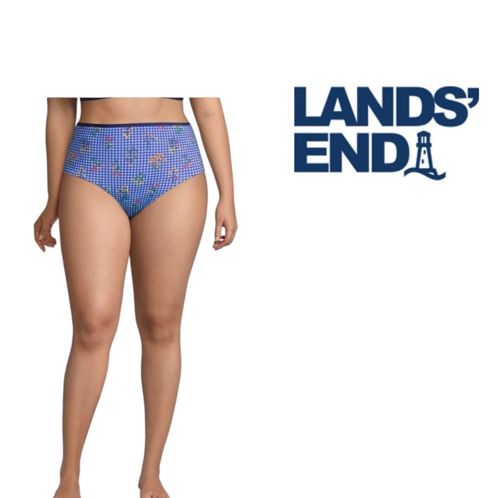 Land's End NWT Women's Chlorine Resistant Reversible High Waist Swim Bottoms 22w